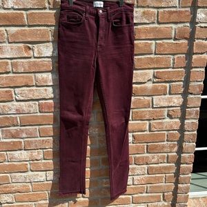 Cotton Citizen “sangria” colored denim with side slits